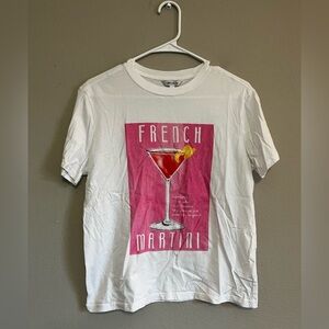 Wildfox French Martini Short Sleeve Crewneck Oversized Graphic Tee‎ size small